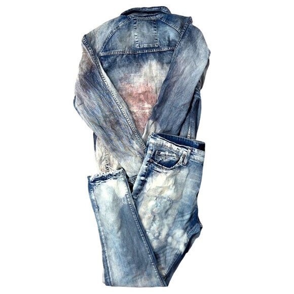 Jordan Craig Legacy Edition Denim Jacket & Aaron Jeans Rip & Repair Streetwear X - Picture 13 of 14